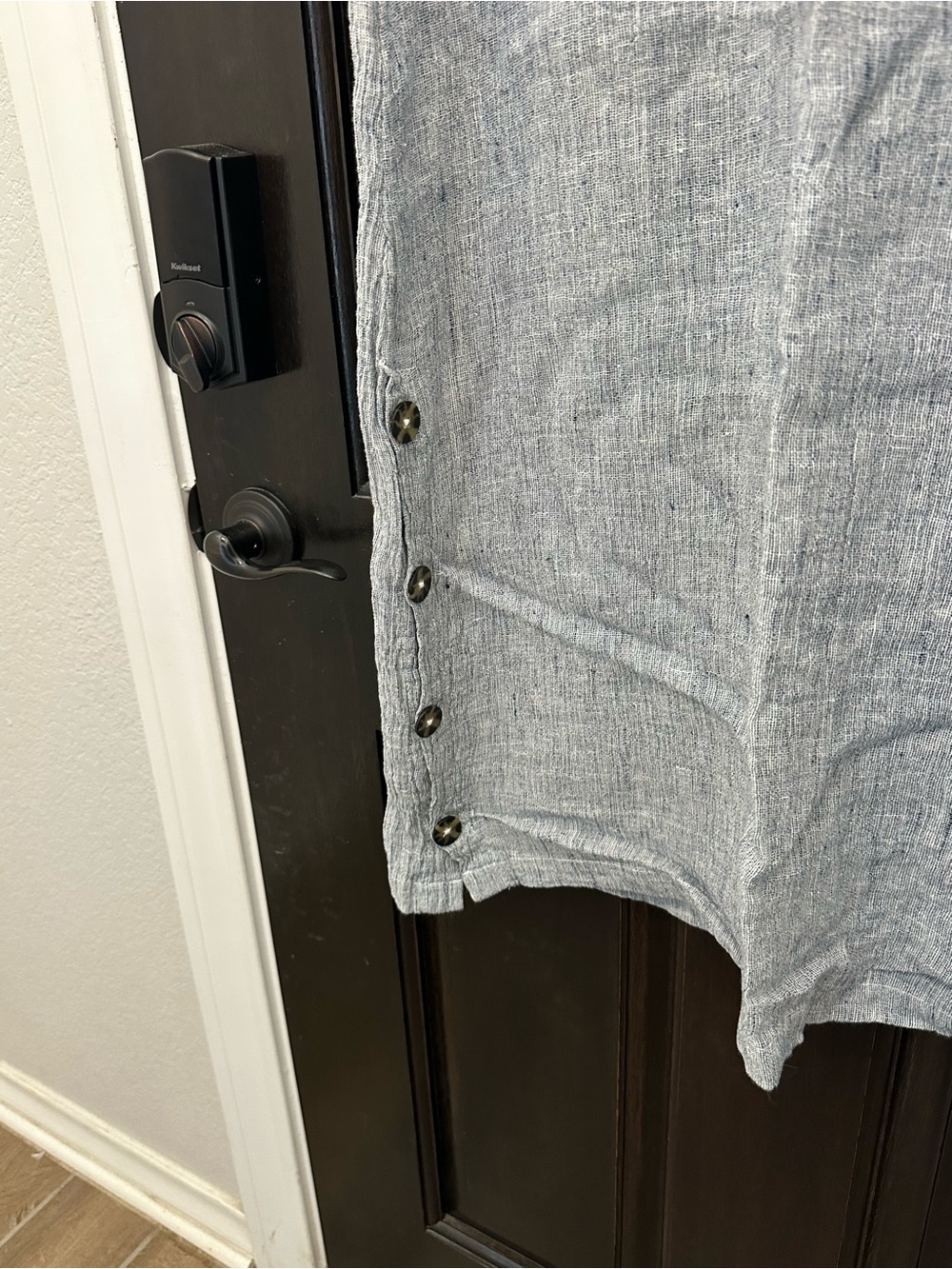 Tahari Light Gray Linen Maxi Skirt with Side Buttons Medium - Picture 4 of 6